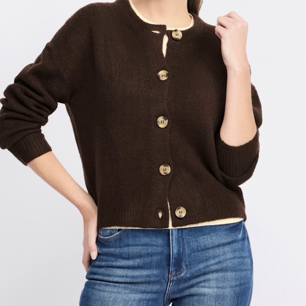 RD Style Dark Brown wren crewneck Cardigan